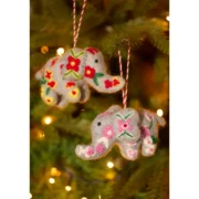 Embroidered Wool Hanging Elephant