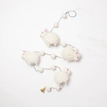 Felted Wool Garland Sheep
