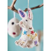 Embroidered Wool Rabbit Hanging Decoration