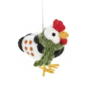 Felted Wool Hanging Ornament Clara Chicken