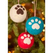 Wool Dog Paw Print Bauble