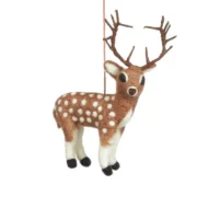 Felted Wool Hanging Stag Ornament