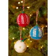 Embroidered Wool Christmas Bauble