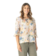 Maglia Floral Breeze Linen Top