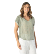 Maglia Linen V-Neck Relaxed Fit Top