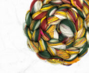 Shetland Wool & Sari Silk Roving 100g - Christmas Lights