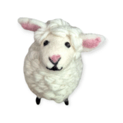 Felted Wool Sheep Natural White