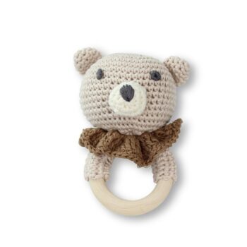 Dlux Baby Handmade Teether Rattle Toy Natural
