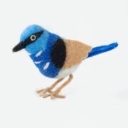 Handmade Felted Wool Blue Wren