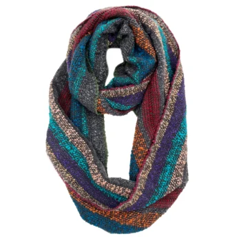 Fringe Alpaca Infinity Scarf Boucle - Eucalyptus