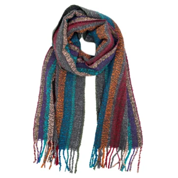 Fringe Alpaca Scarf Boucle - Eucalyptus