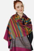 Tradition Textiles Merino Wool Woven Strips Scarf