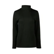 Vassalli Merino Wool Polo Neck Top Forest
