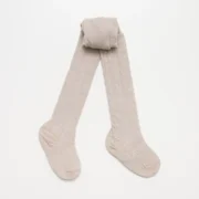 Lamington Merino Wool Cable Baby & Child Tights - Oatmeal