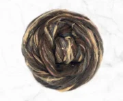 Recycled Wool & Sari Silk Roving 100g - Reclaimed Oak