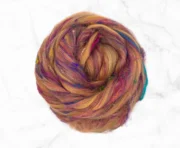Recycled Wool & Sari Silk Roving 100g - Retro