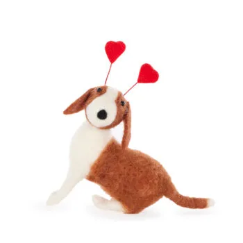 Wool Border Collie With Love Hearts