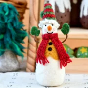 Felt Snowman with Knitted Cap