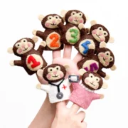 Five Little Monkeys Wool Finger Puppet Set