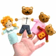 Goldilocks and the Three Bears Wool Finger Puppet Set