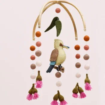 Baby Cot Mobile - Kookaburra with Gum Blossoms