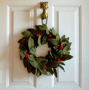 Wreath Green with Red Holly Berries