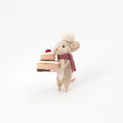 Felt Mouse Holding Cake