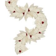 Christmas Décor Wool Felt Garland - White Mistletoe