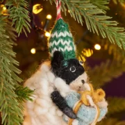 Felt Wool Sheep Holding Present