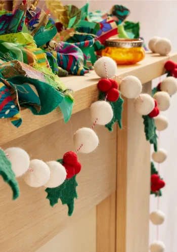Felt Wool Holly Garland