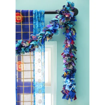 Recycled Sari Eco Tinsel Garland - Blue