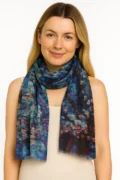 Merino Wool & Silk Scarf - Floral Cherry Blossom