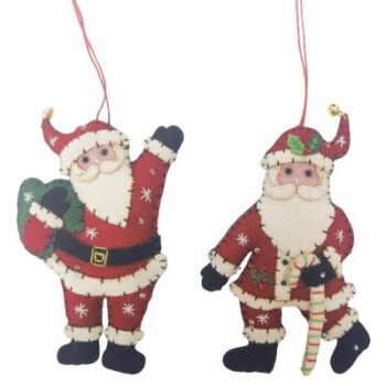 Santa Wool Fabric Hanging Decoration Red