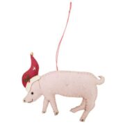 Christmas Pig Wool Fabric Hanging Decoration