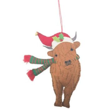 Highland Cow Wool Fabric Hanging Decoration