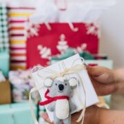 Felted Wool Koala Ornament