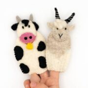 Felt Goat and Cow Finger Puppet Set