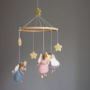 Felted Wool Nursery Mobile Fairies - Pastels
