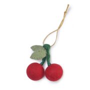 Felted Wool Cherries Hanging