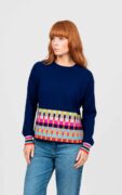Bridge & Lord Jacquard Check Border Pullover