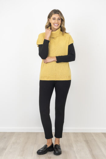 Bromley Wool Short Sleeve Cowl Neck Tunic -  Colonial