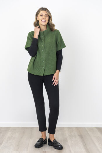 Bromley Wool Short Sleeve Jacket -  Moss