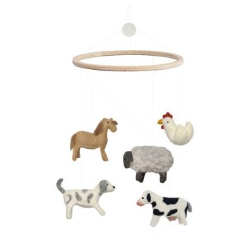 Felted Wool Nursery Mobile - Farm Animals