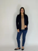 Ebony Merino Wool Edge To Edge Cardigan French Navy