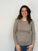 Ebony Round Neck Merino Wool Top Cappuccino