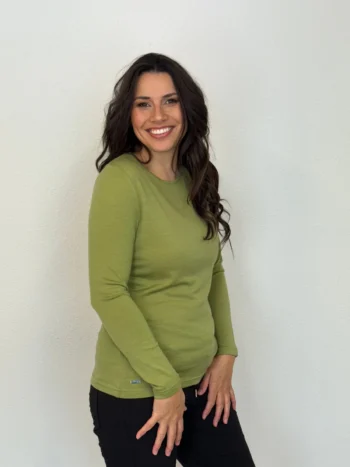 Ebony Round Neck Merino Wool Top Summer Pear