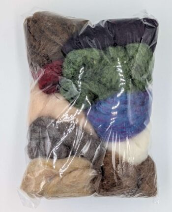 Carded Corriedale Sliver Mixed Pack 100g - Field