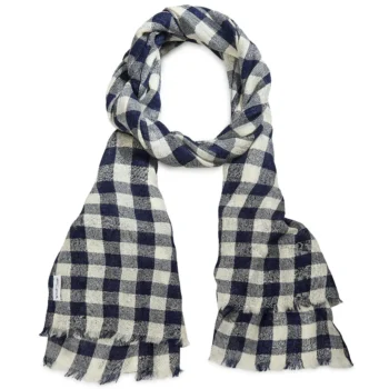 Sylvie Navy Merino Wool Scarf
