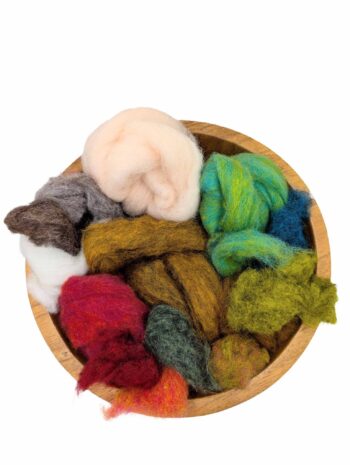 Carded Corriedale Sliver Mixed Pack 100g - Harvest