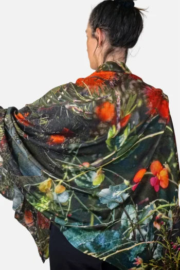 Tradition Textiles Merino Wool Bush Flowers Shawl